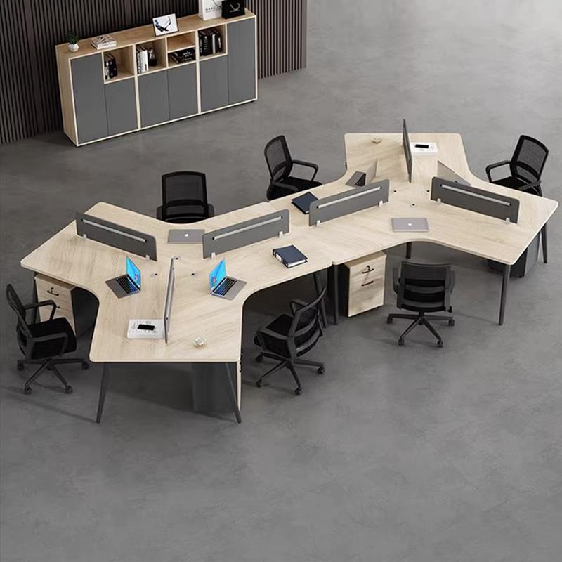 办公桌员工位职员3六6人位现代简约屏风办公室8卡座办公桌椅组合