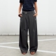 Sound 灰黑双面可束口阔腿西裤 trio