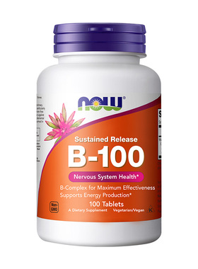 NOW诺奥复合维生素b100缓释片维生素b50胶囊维生素b1b2b12b6成人