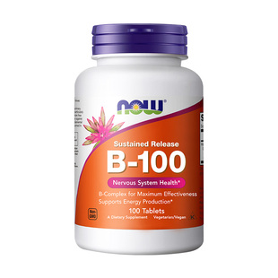 NOW诺奥复合维生素b100缓释片维生素b50胶囊维生素b1b2b12b6成人