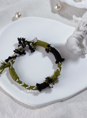 藏式编织手绳手工制品纯手工编织原创设计手链饰品穿搭搭配绿色