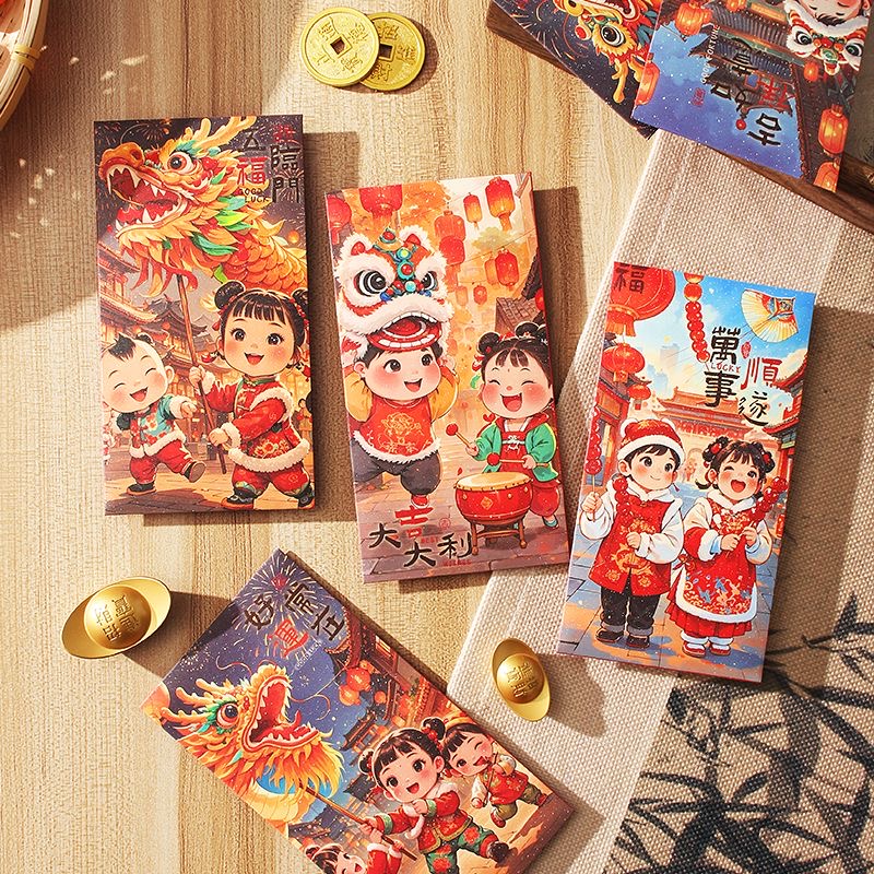 2026红包新款儿童压岁钱包袋新年个性过年春节马年利是封定制logo