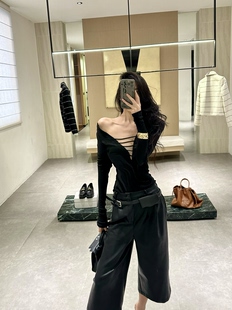 ISGRX 人生不设限原创设计秋冬质感高级感打底衫内搭T恤黑色长袖