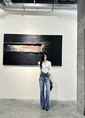 ISGRX 风禾尽起高个子秋冬质感微喇拖地牛仔裤加长休闲日常欧美风