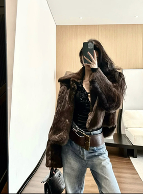 ISGRX 俯首称臣 澳洲兔毛真皮草外套大衣巴恩风气质设计感小众