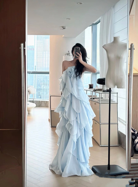 ISGRX 遇见冰川aje连衣裙包上恩同款度假裙礼服设计感吊带沙滩裙