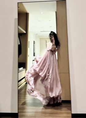 ISGRX 洛神玫瑰越南品牌纯欲生日裙礼服度假裙粉色连衣裙高定礼服