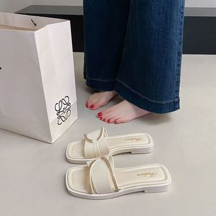 沙滩平底一字拖显白 德国25年拖鞋 女夏季 外穿法式 温柔in潮防滑时尚