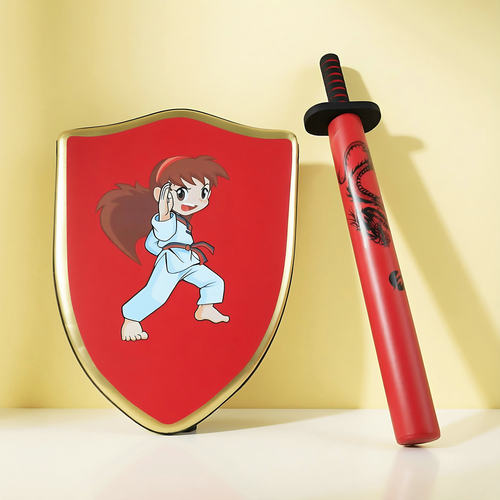 女孩海绵剑盾儿童软剑盾跆拳道武术装备剑道配件武术道具互打游戏