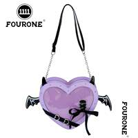 FOURONE Heart-shaped Little Devil Pain Bag, single-shoulder Crossbody Baby Bag, y2k Abi Dark Gothic Anime Exhibition thumbnail 5