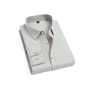 新款 衬衣男士 全棉长袖 男式 秋季 简约工装 衬衫 修身 条纹潮流商务xl21