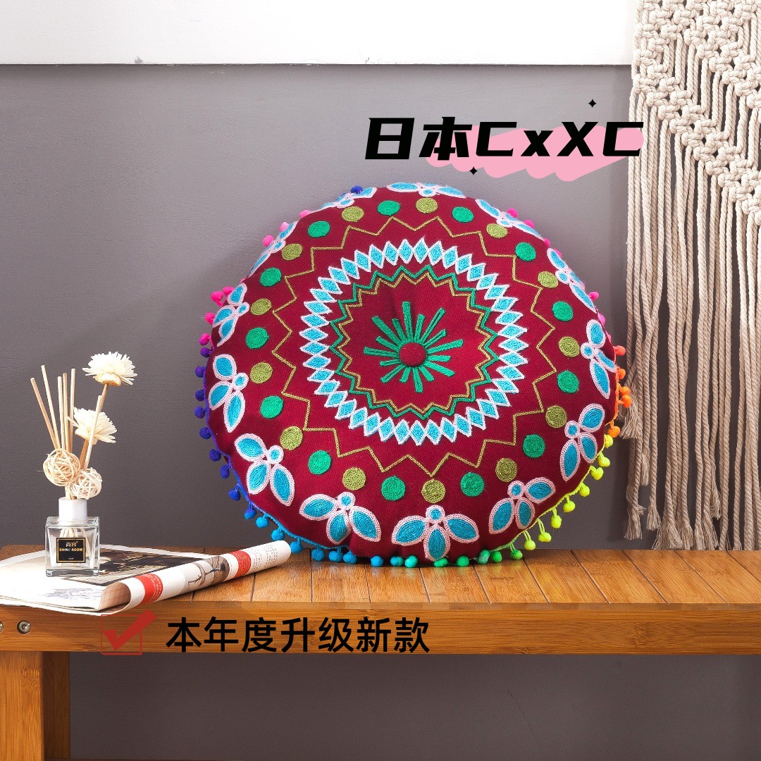 摩洛哥印度手工绣蒲团民族风民宿酒店飘窗地板垫靠垫解压圆坐ES02