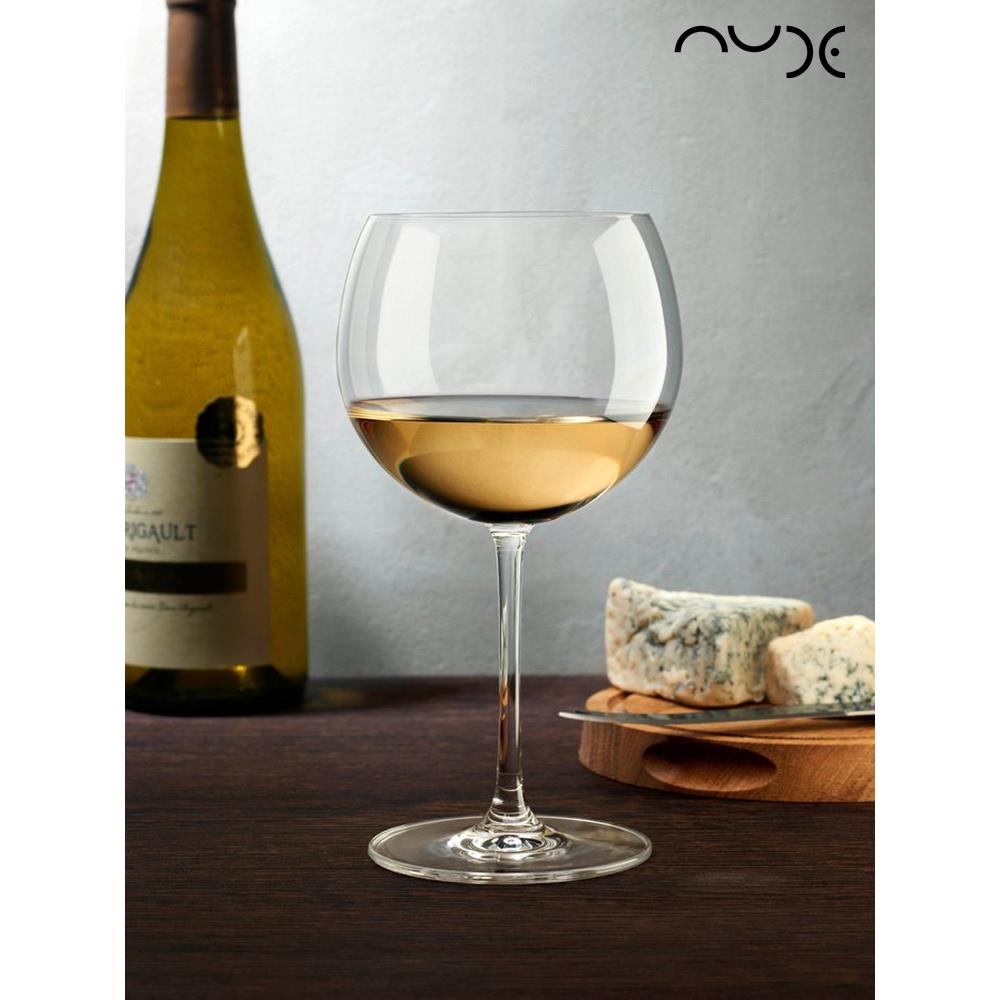Nude努德进口霞多丽红酒杯水晶玻璃白葡萄酒杯勃艮第宽口高脚杯子