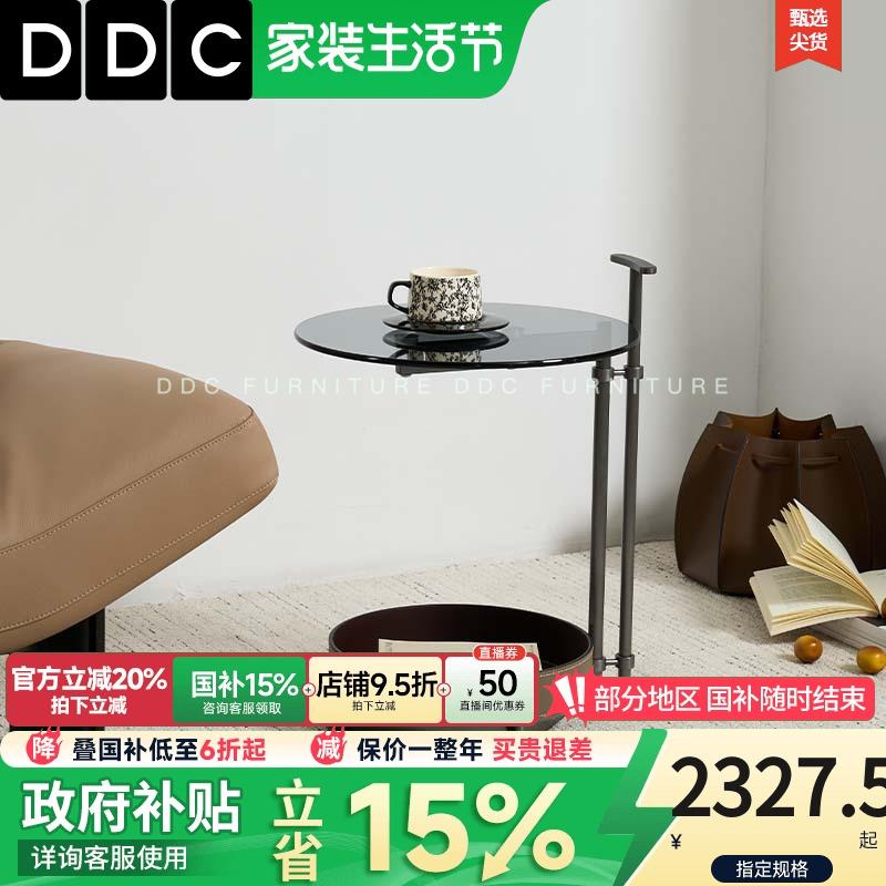 DDC意式极简钢化玻璃台面移动边几2025新款小户型客厅提手小推车