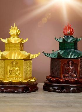 铜妙法莲华塔法华塔释迦牟尼佛像家居佛堂装饰佛具供奉摆件舍利塔