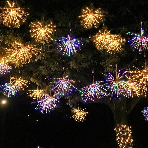 太阳能烟花灯悬挂led彩灯串户外防水庭院蒲公英氛围挂树装饰吊灯