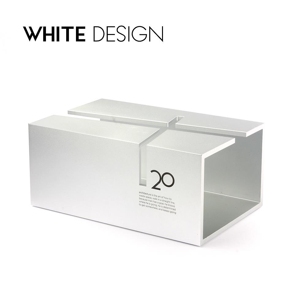 White Design铝合金纸巾盒创意金属抽纸盒礼品定制设计桌面刻字