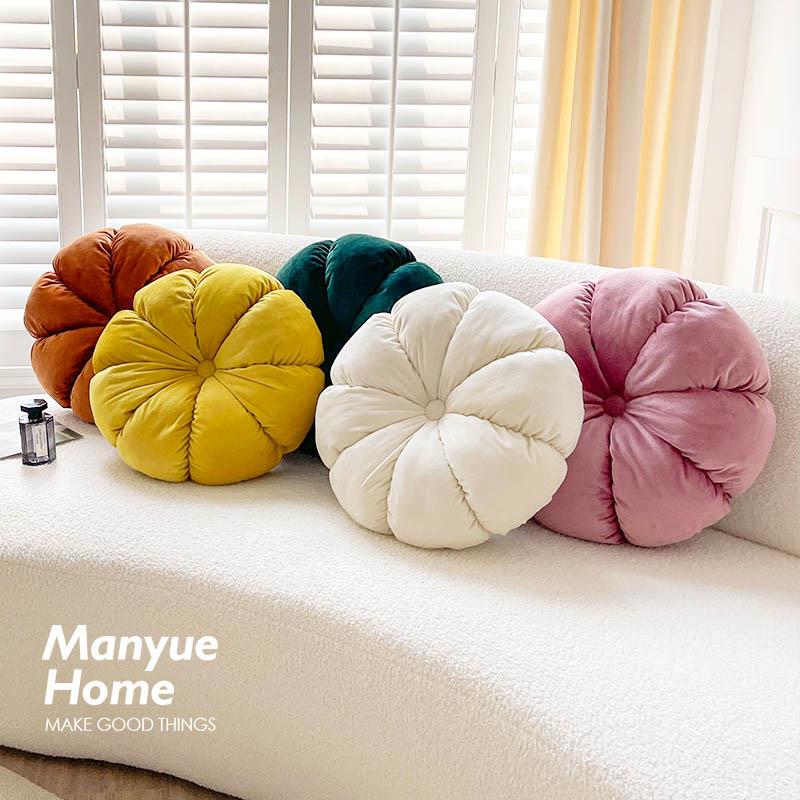 蔓越家 北欧ins南瓜蒲团样板间沙发抱枕靠垫装饰枕少女心床头腰枕