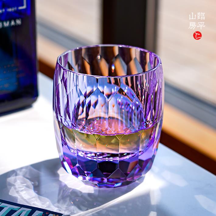 江户切子杯 K9无铅水晶杯洋酒杯手工杯高级感礼物杯子 威士忌酒杯