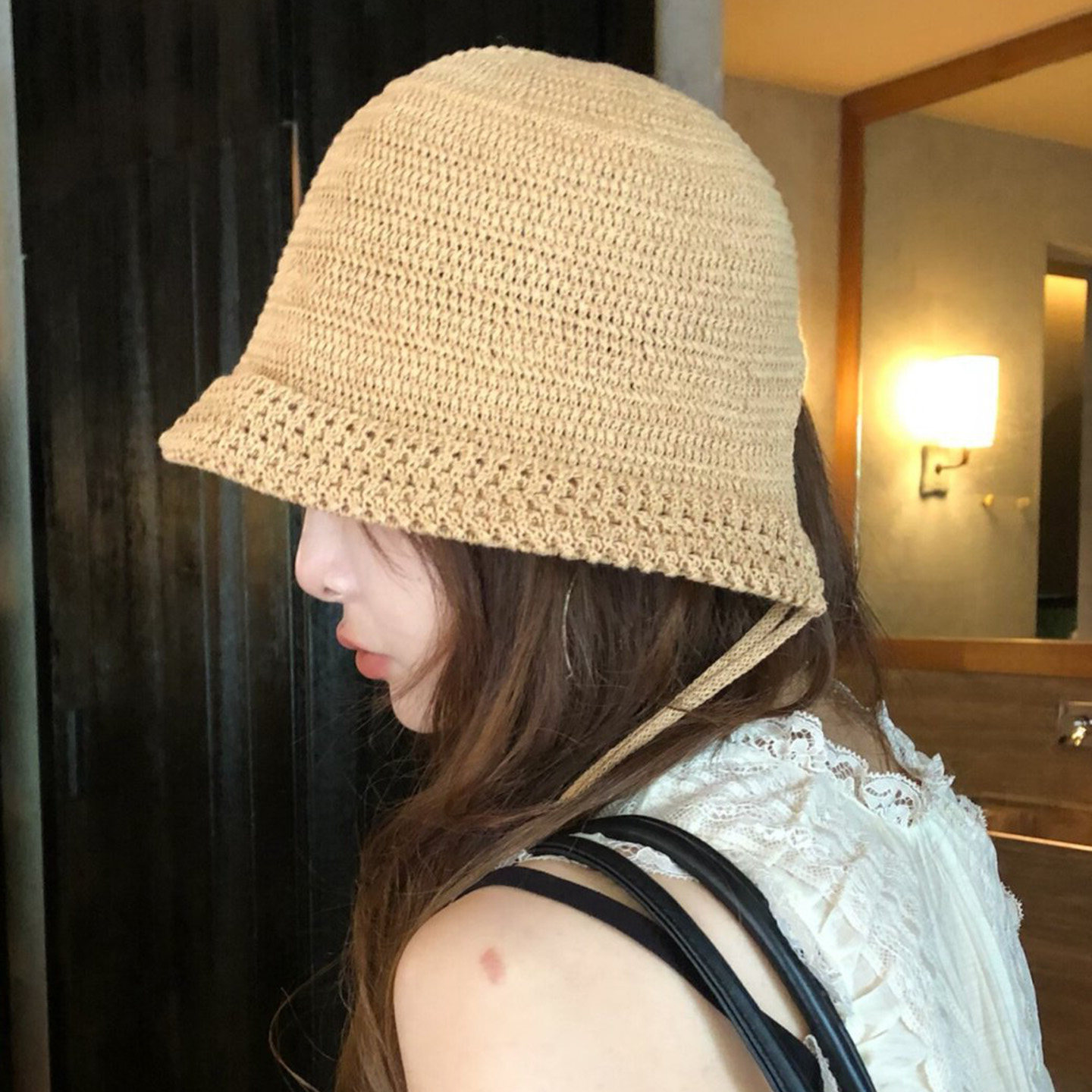 日系亚麻草帽帽子女款2026新款夏海边旅游遮阳防晒帽显脸小渔夫帽