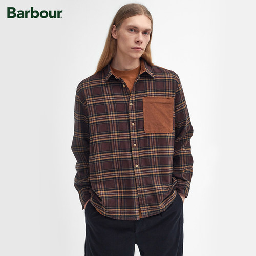 Barbour男士宽松格纹长袖衬衫