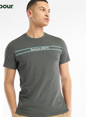 Barbour Marsham男士早春户外圆领Logo短袖T恤