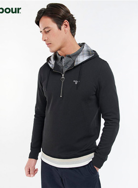 Barbour Morland男士秋冬格纹里帽衫连帽卫衣