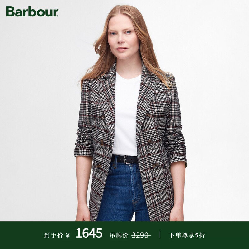 Barbour Norma Tailored女士格纹夹克外套图片