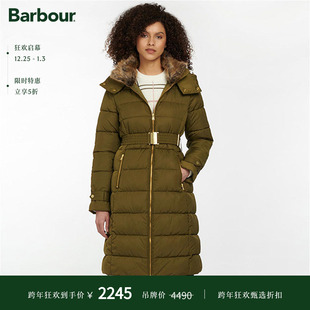 格纹绗缝夹克外套 女士秋冬保暖中长款 Barbour Rosefield