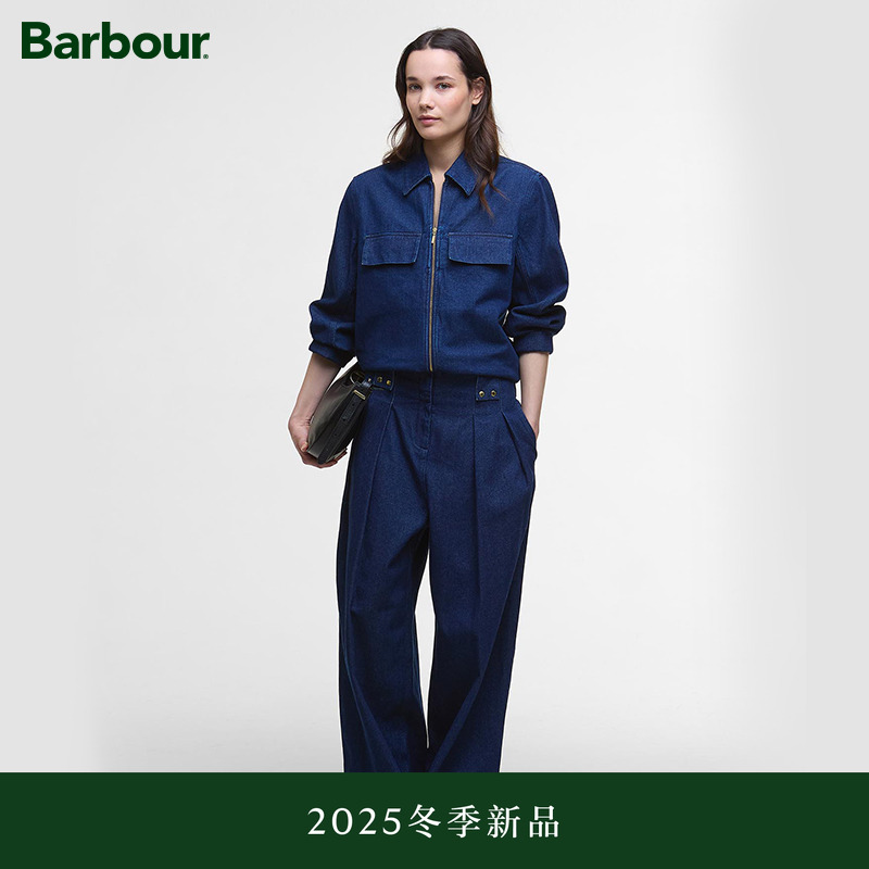 Barbour女士直筒宽松牛仔长裤