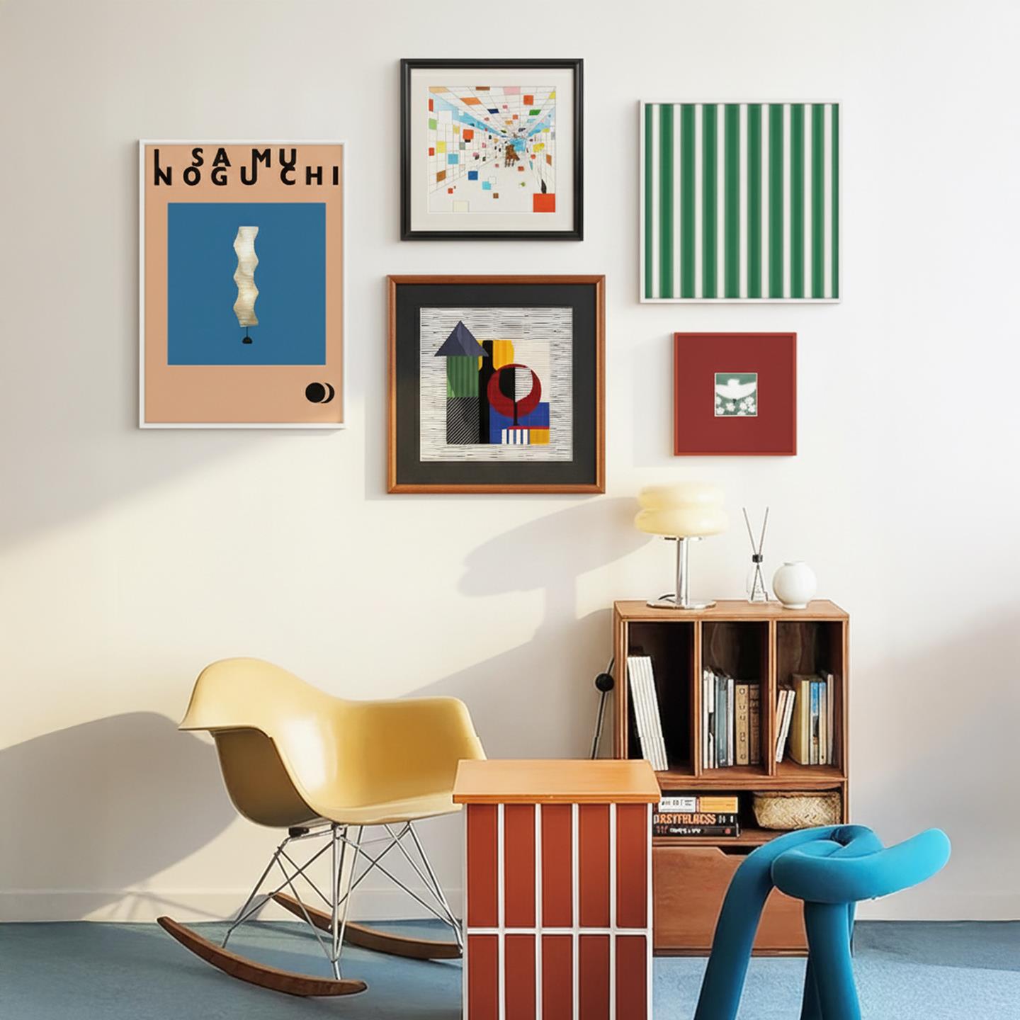 现代法式包豪斯客厅装饰画设计师推荐组合挂画卡通高级餐边柜壁画