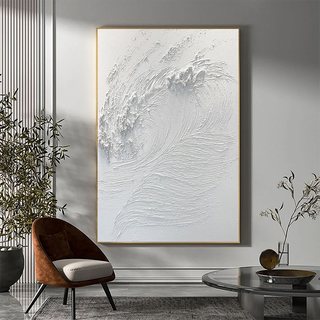 白浪*设计师手绘油画客厅玄关背景墙装饰画侘寂风砂岩肌理画定制