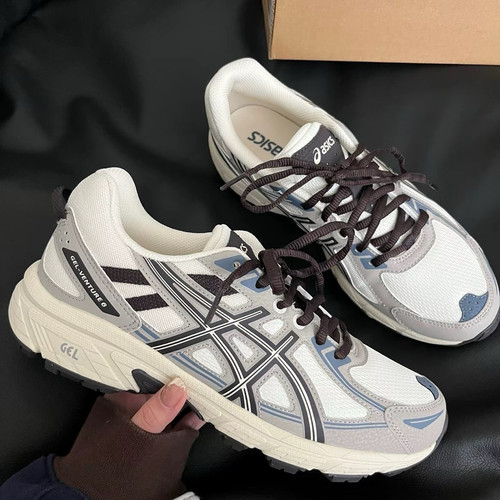 Asics Gel-Venture 6 耐磨透气 低帮 跑步鞋女款白灰1012B359-103