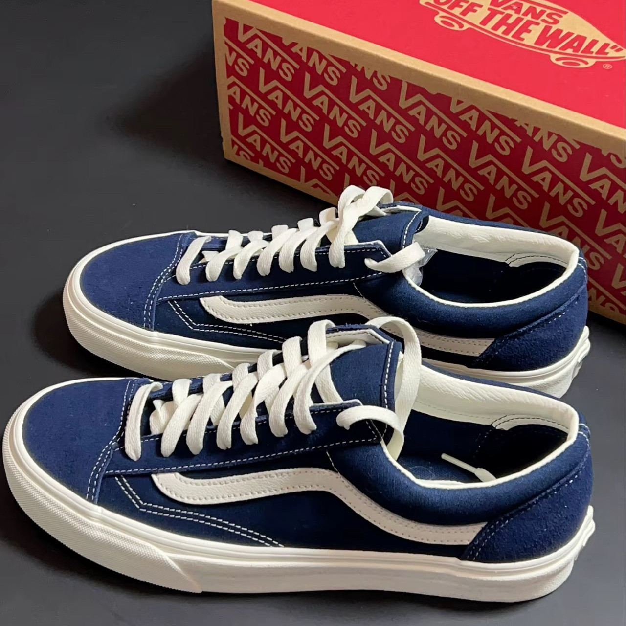 Vans Style 36深蓝色权志龙同款休闲低帮男女帆布板鞋VN0A3DZ3RFL