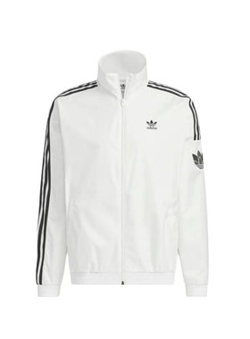 adidas Originals复古风侧边三条纹拉链立领长袖夹克JI7535亮白