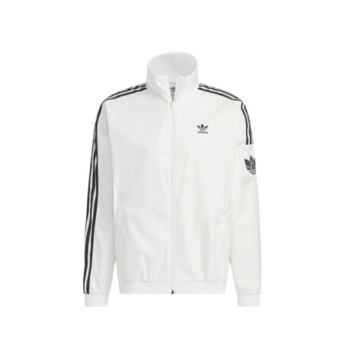 adidas Originals复古风侧边三条纹拉链立领长袖夹克JI7535亮白