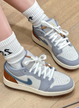 Air Jordan1 AJ1 蓝白色百搭男女低帮耐磨复古篮球鞋 FZ5046-041