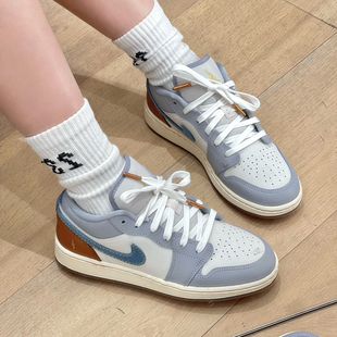 蓝白色百搭男女低帮耐磨复古篮球鞋 Air Jordan1 AJ1 041 FZ5046