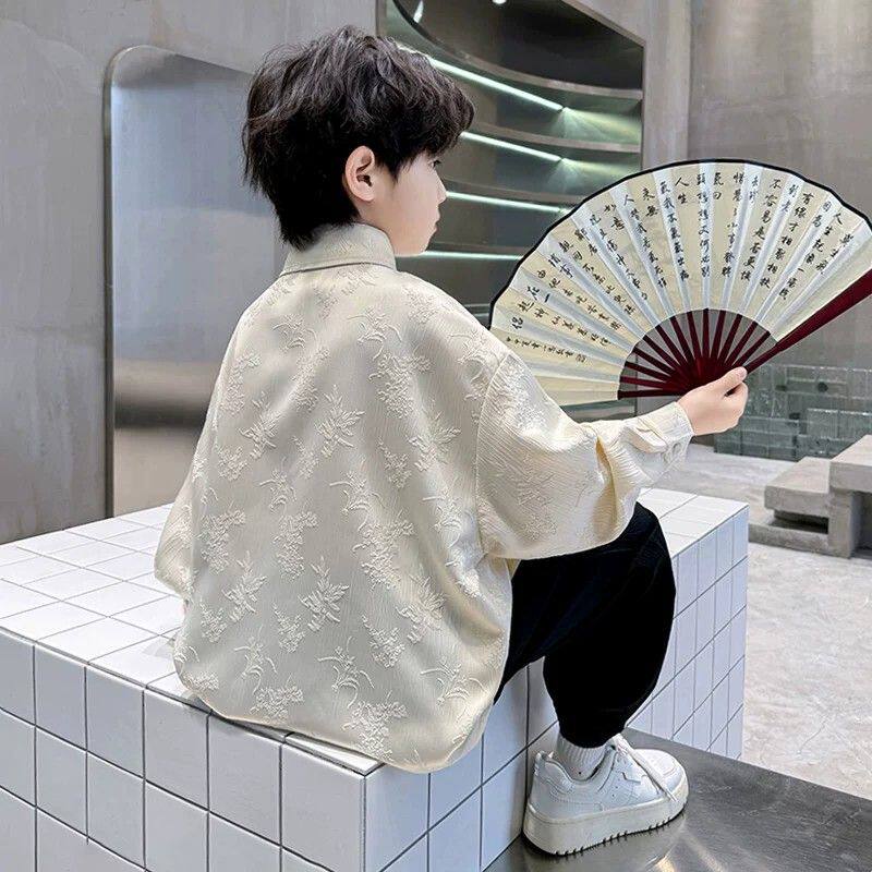 男童新中式套装春秋2026新款古风帅气儿童国风唐装中大童春装汉服