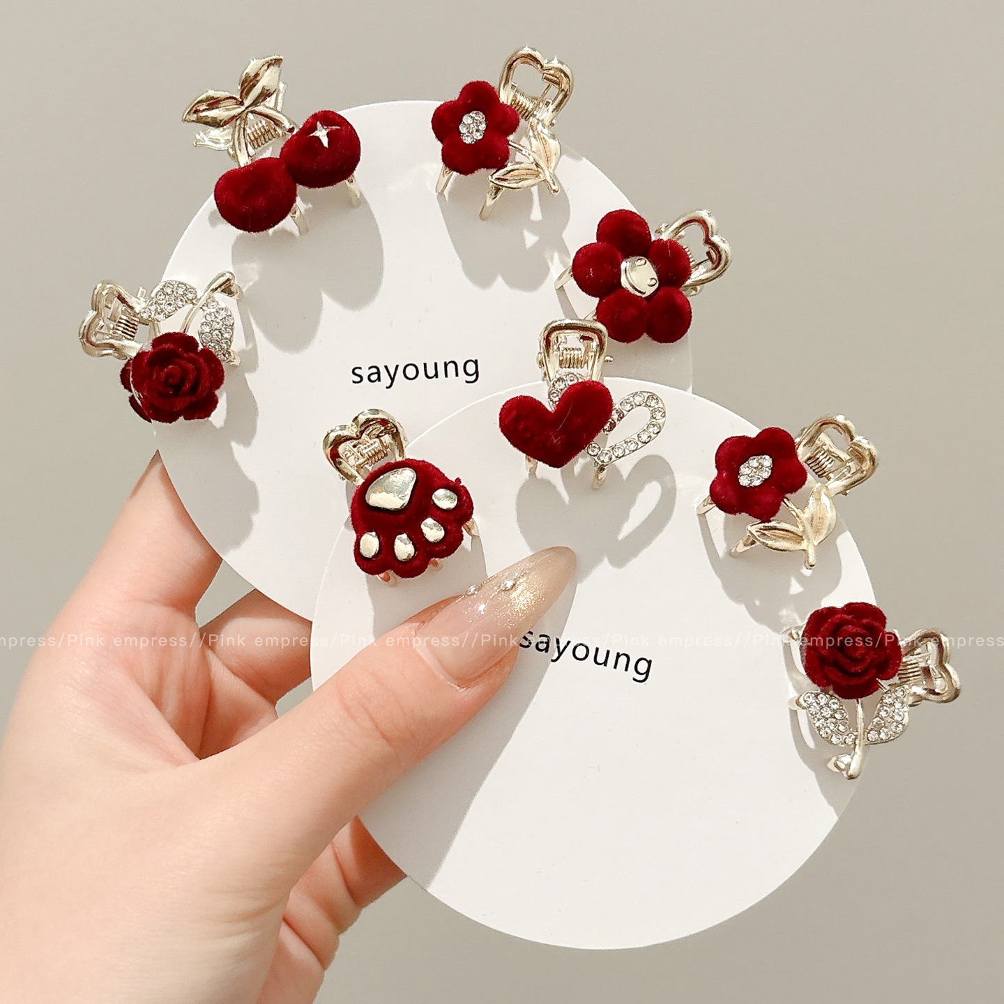 新年红色小抓夹女2025新款高端侧边碎发刘海夹子边夹前额发夹头饰