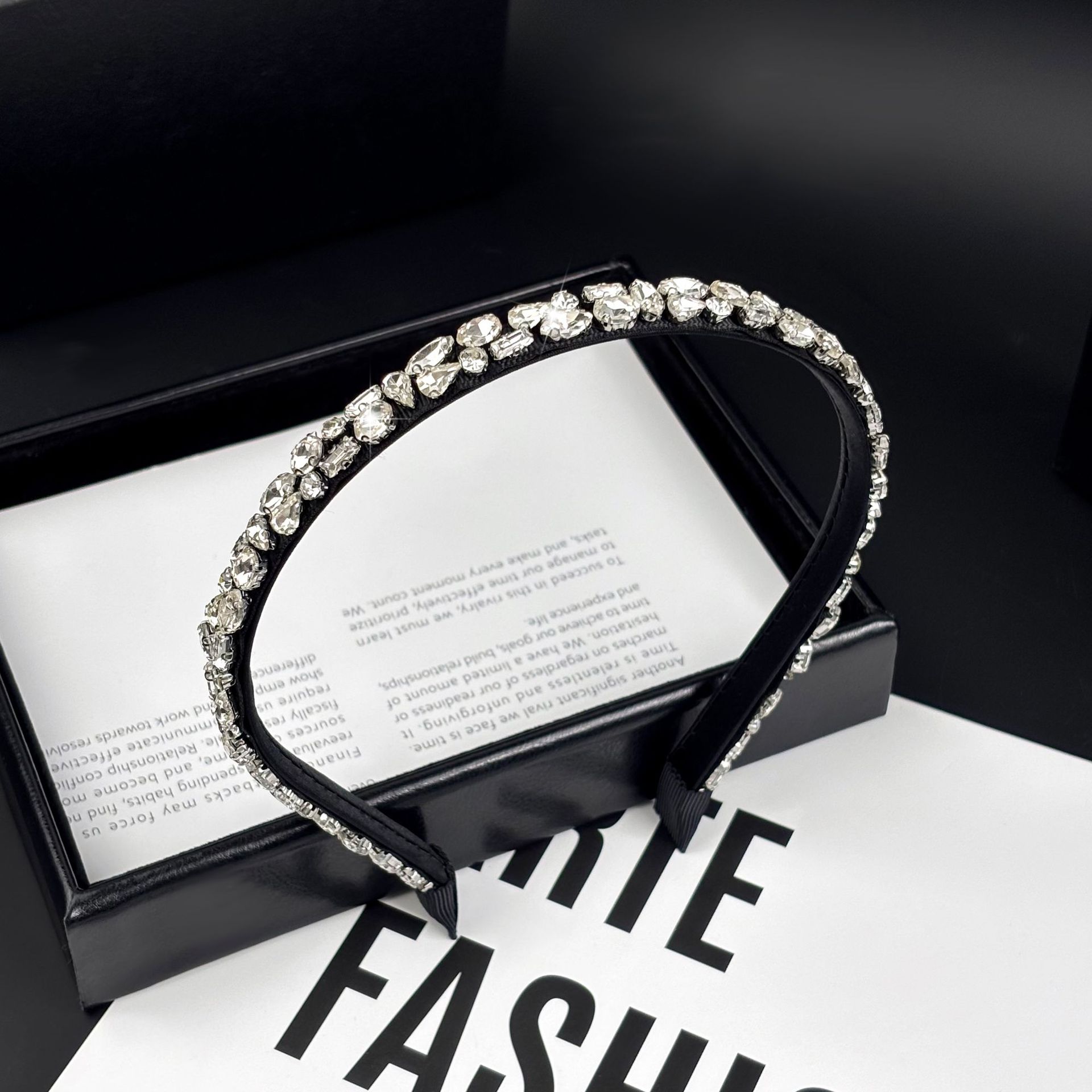 奢华水晶发箍女细款头箍压发发捆头饰洗脸感发窟头窟百搭外出