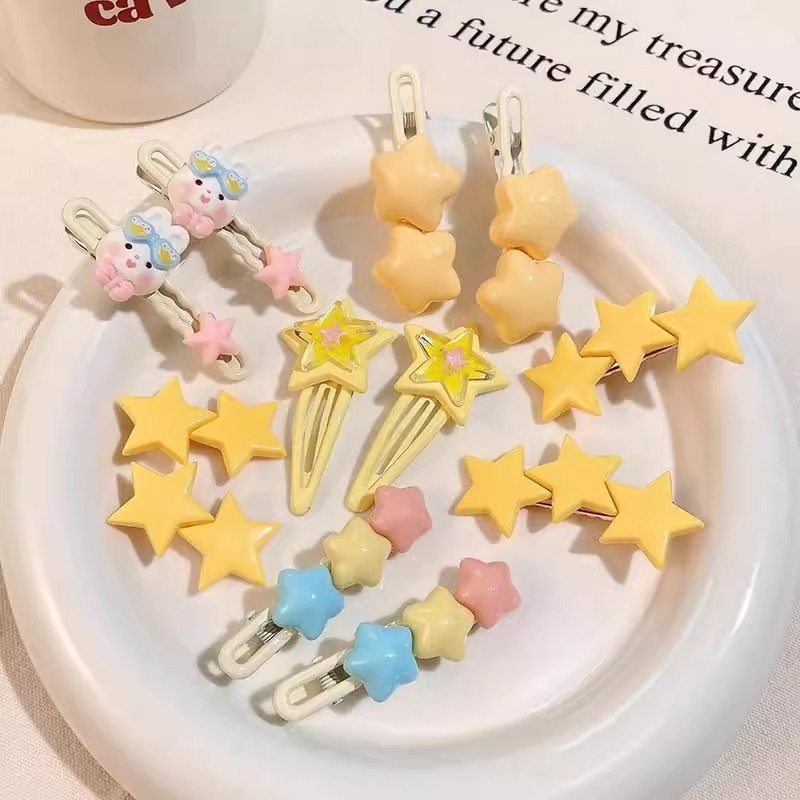 TKTK夏日y2k星星发卡女新款可爱多巴胺侧边刘海夹碎发小夹子2025