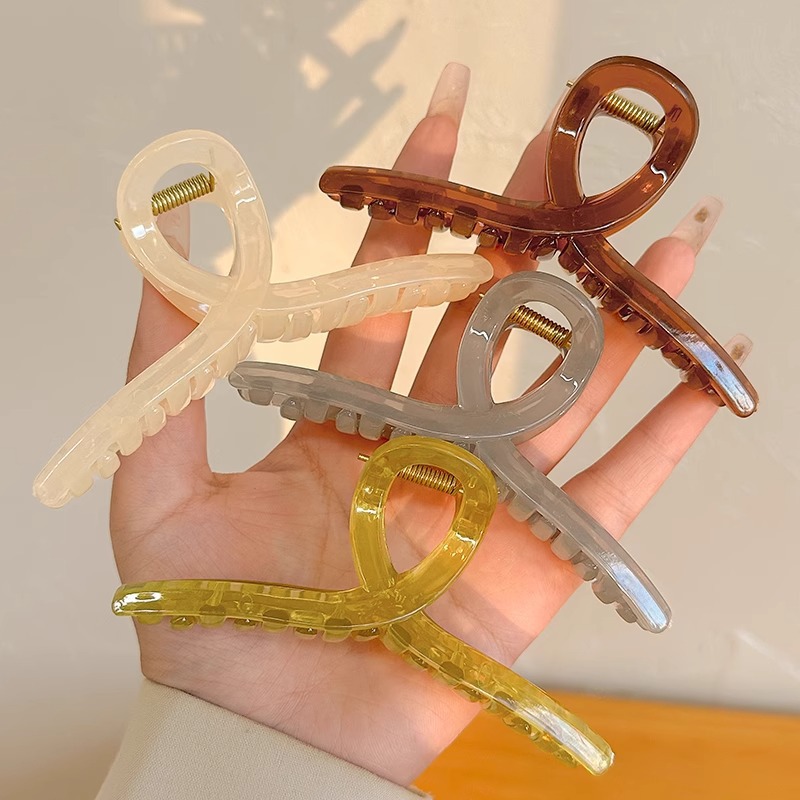 TKTK优雅大号亚克力鲨鱼夹盘发抓夹发量多女气质头饰简约后脑勺