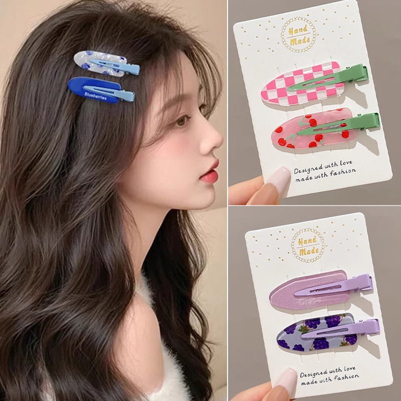 TKTK温柔ins风果汁色无痕刘海夹碎发夹化妆一字夹女甜美头饰发卡