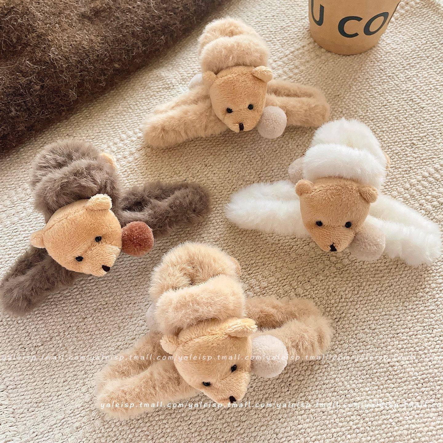 tktk发量多毛绒抓夹女款秋冬感大号鲨鱼夹后脑勺盘发发夹发卡头饰