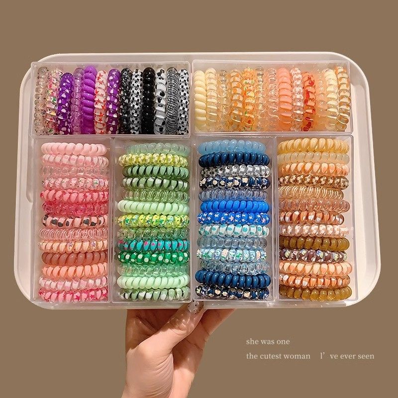 tktk2025新款高质感电话线发圈女头绳橡皮筋扎发皮套高颜值