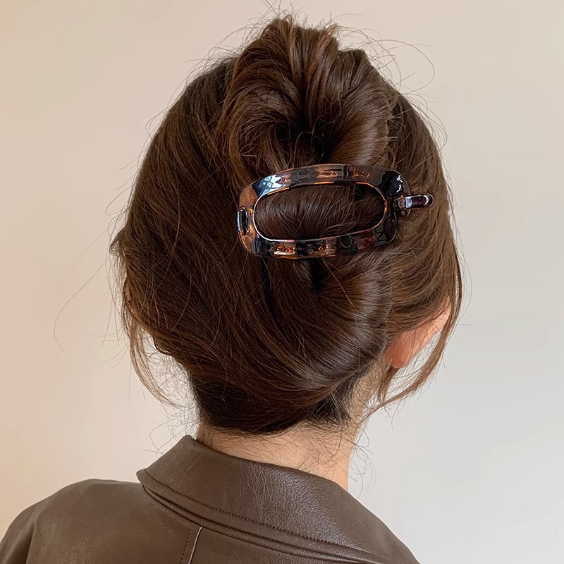 TKTK复古风鸭嘴抓夹女2025新款简约扭扭发夹后脑勺盘发一字夹头饰