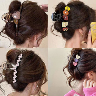 tktk夏季时尚大号鲨鱼夹女简约感发夹后脑勺抓夹发量多可爱头饰
