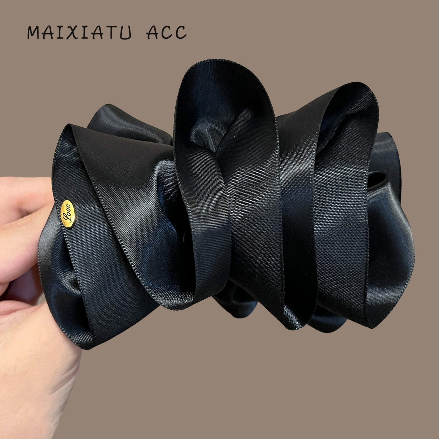 SWW立体蓬松褶皱缎面泡泡香蕉夹显发量后脑勺发夹盘发扭扭夹百搭