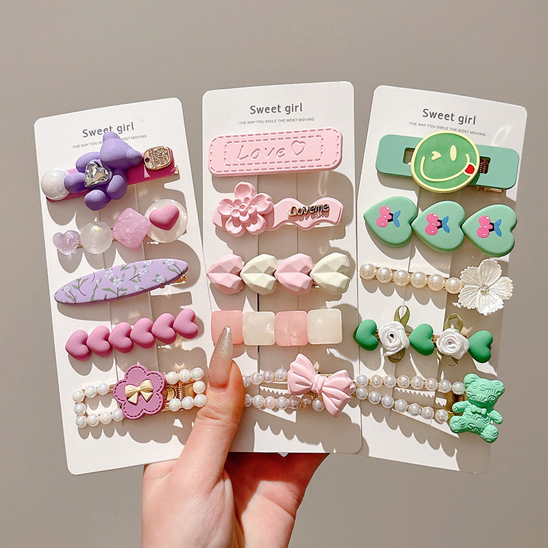 TKTK甜美爱心bb夹女款碎发卡通发卡侧边刘海前额粉色系可爱头饰